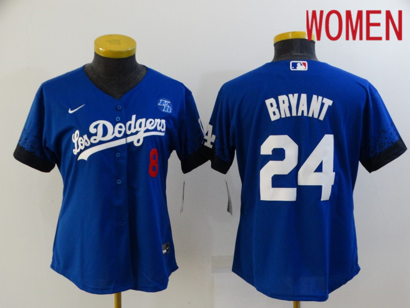 Women Los Angeles Dodgers #24 Bryant Blue City Edition Nike 2021 MLB Jersey->new york yankees->MLB Jersey